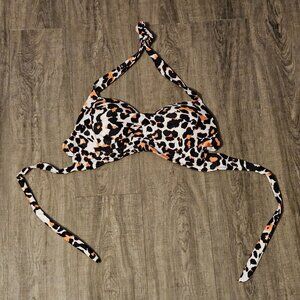 Tempt Me Leopard Print Bikini Top NWT